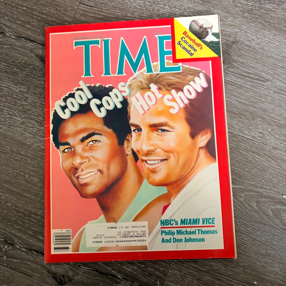 Vintage Time Magazine September 16 1985 Miami Vice Don Johnson Philip M Thomas